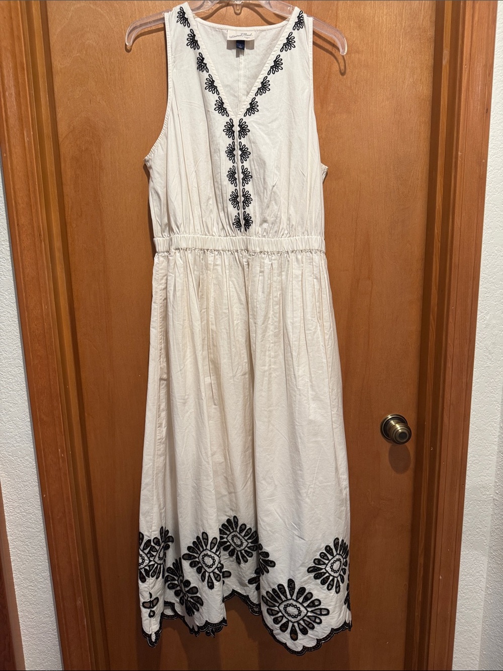 Universal Thread Eyelet Maxi Sundress with Black Embroidery. NWOT
